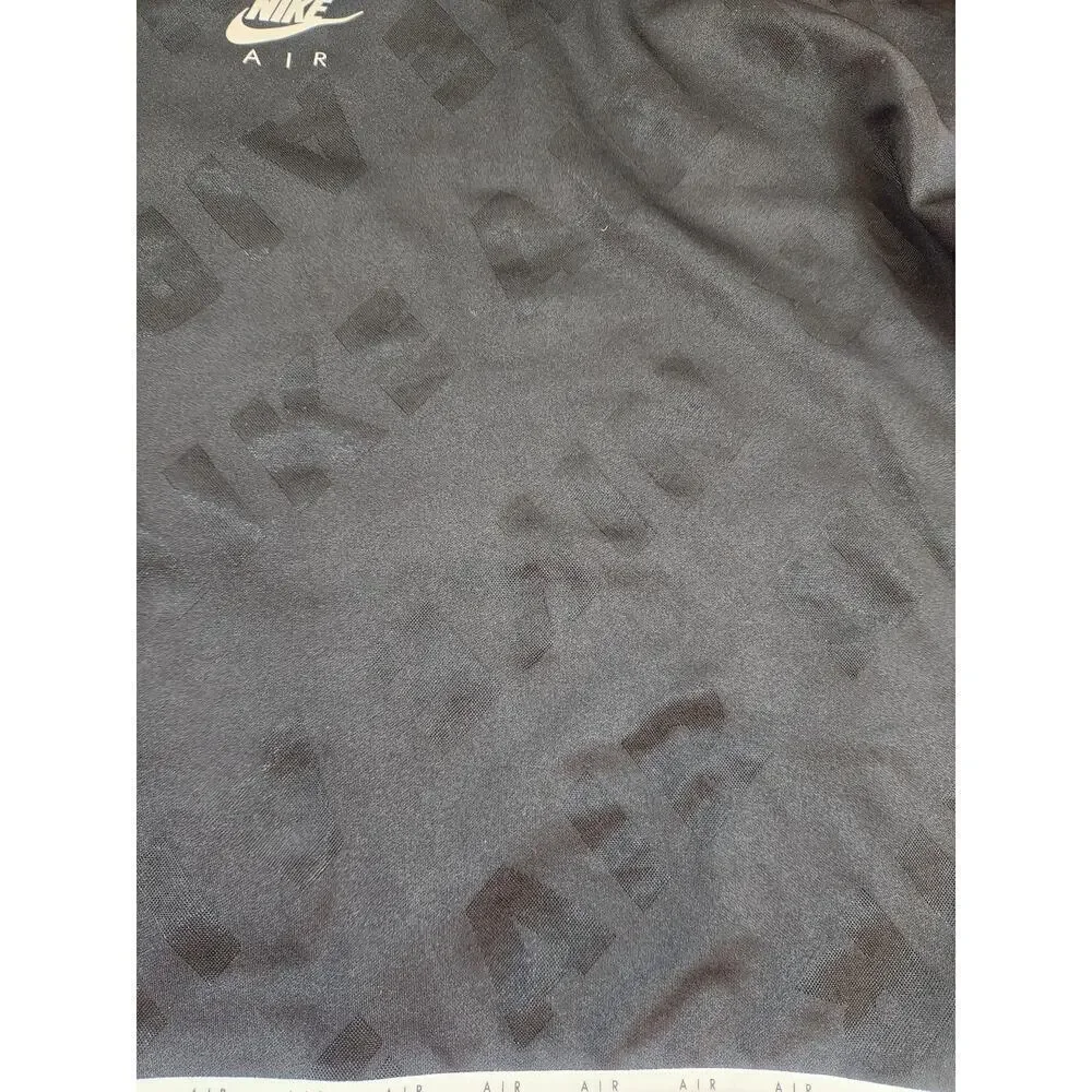 Nike Air womens sz1X long sleeve crop running training black white allover print